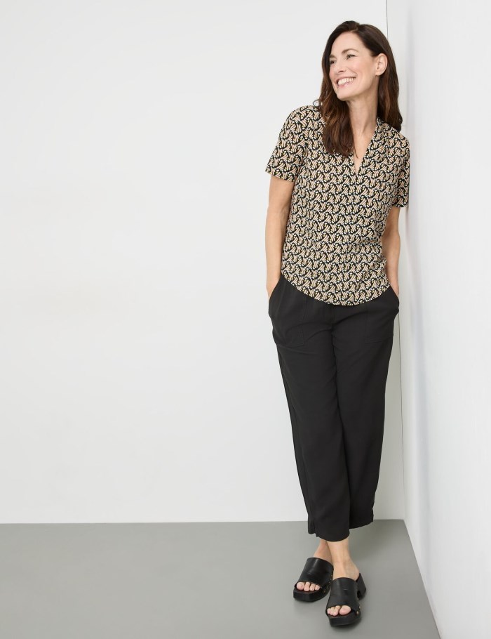 Gerry Weber Patterned blouse top Bluse Svarte | VUVD7529