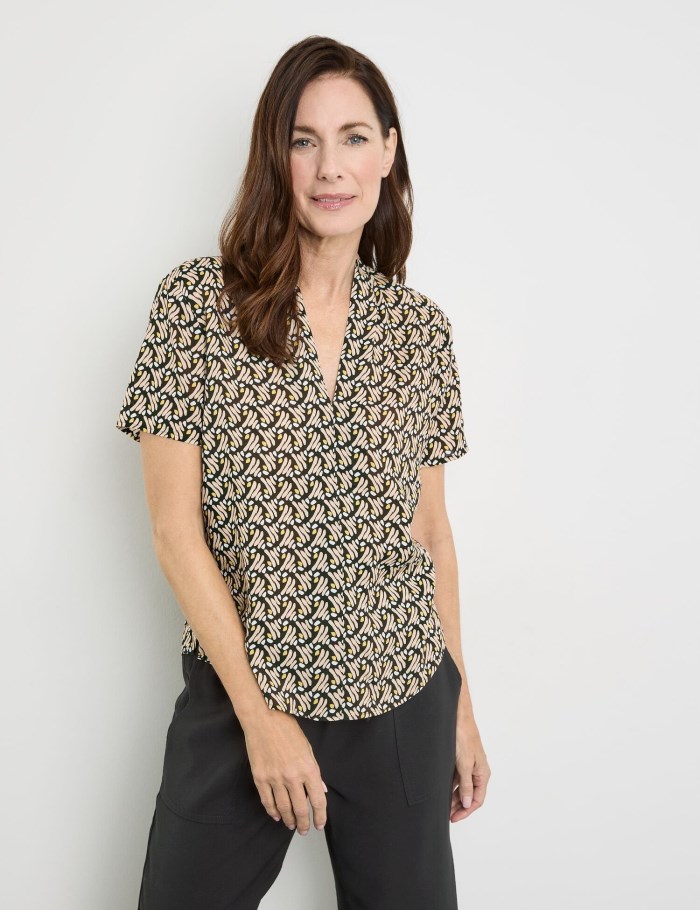 Gerry Weber Patterned blouse top Bluse Svarte | VUVD7529