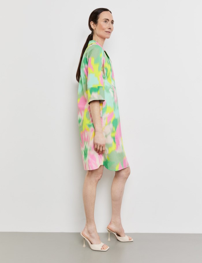 Gerry Weber Patterned dress with an inverted pleat Kjole Multicolor | VAFJ3328