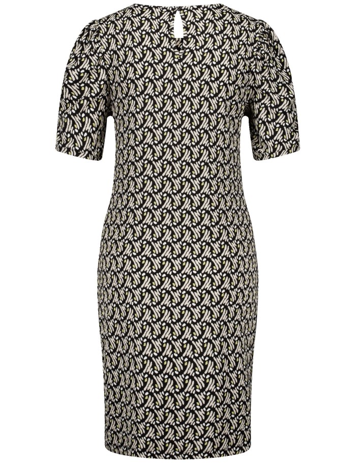 Gerry Weber Patterned jersey dress with puff sleeves Kjole Svarte | MSGO3653