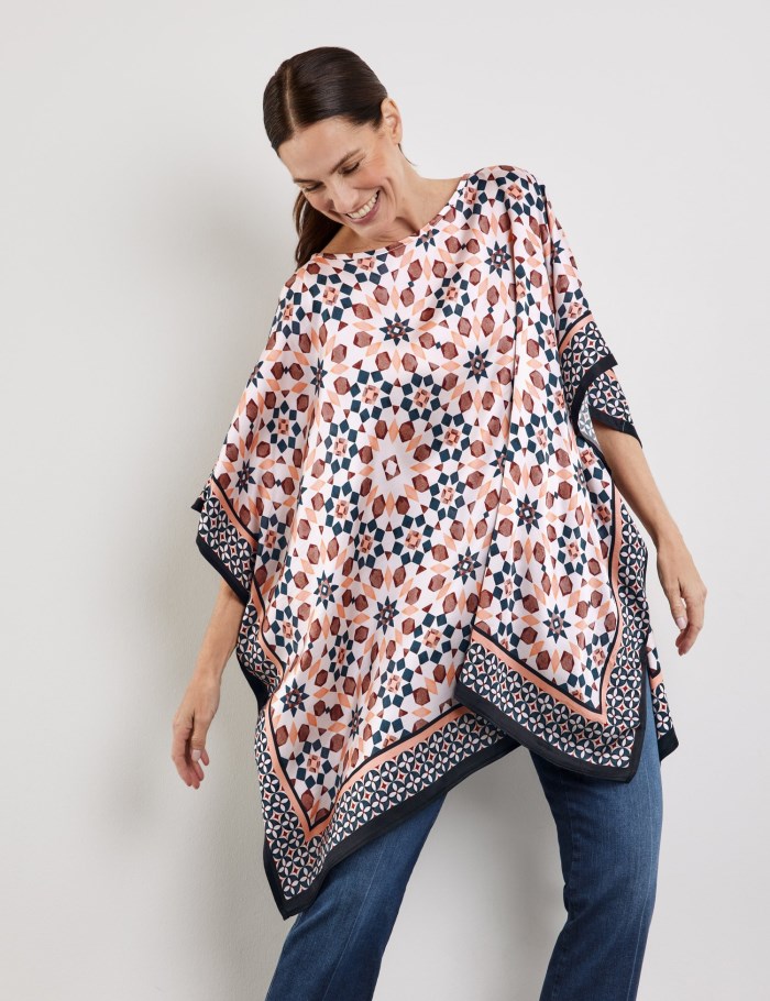 Gerry Weber Patterned jersey poncho T-skjorte Multicolor | RREM2364