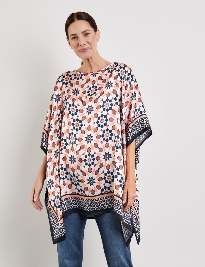 Gerry Weber Patterned jersey poncho T-skjorte Multicolor | RREM2364