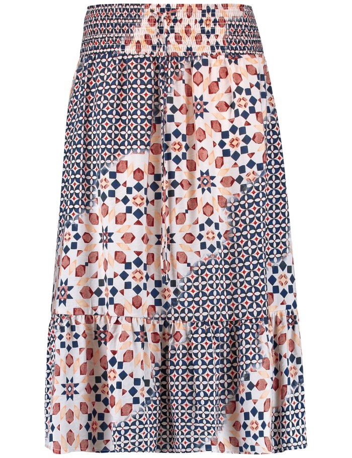 Gerry Weber Patterned midi skirt with a stretch waistband Skjørt Multicolor | ALYA5440