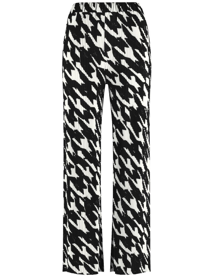 Gerry Weber Patterned pleated trousers Bukser Svarte | NFEB8808