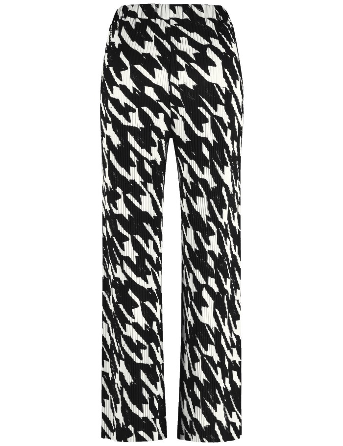 Gerry Weber Patterned pleated trousers Bukser Svarte | NFEB8808