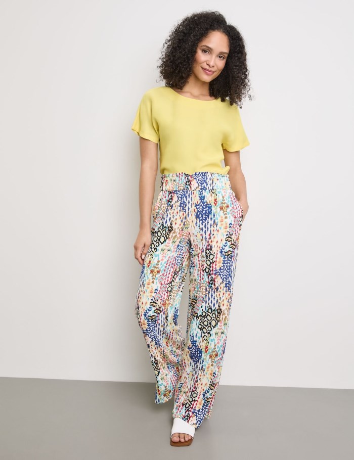 Gerry Weber Patterned pull-on trousers MIR꞉JA WIDE LEG Bukser Multicolor | RMVY3356