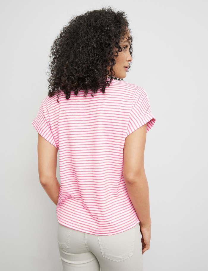 Gerry Weber Patterned short sleeve top with fabric panelling T-skjorte Rosa | CPSW5401