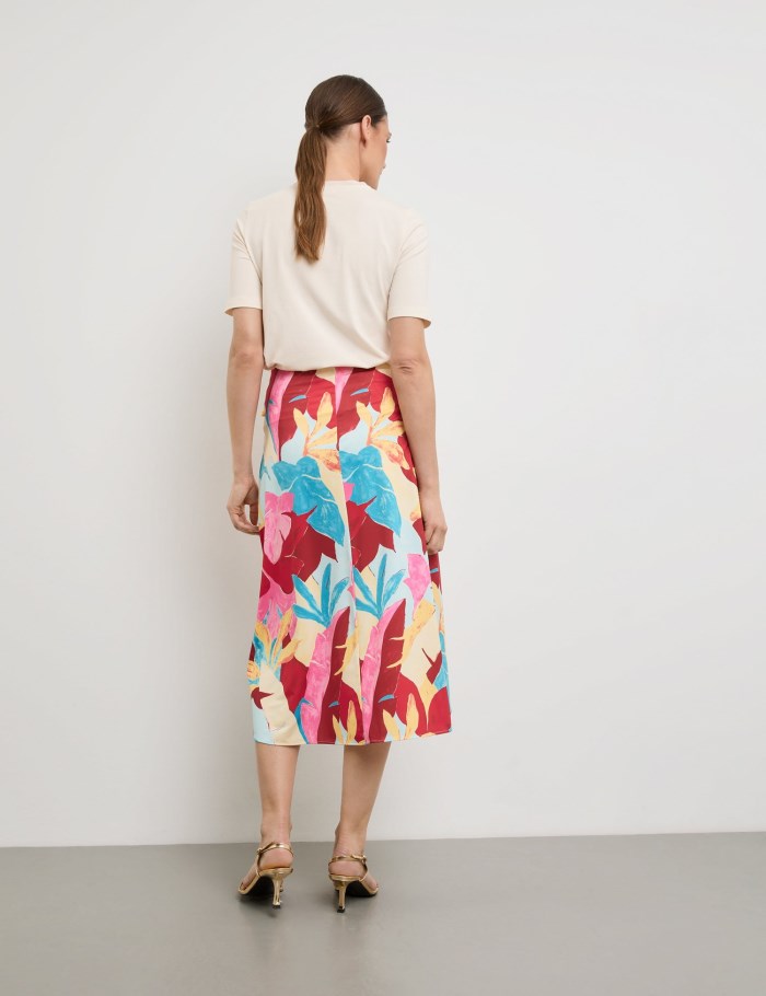 Gerry Weber Patterned skirt with a tie detail Skjørt Multicolor | ARKQ1469