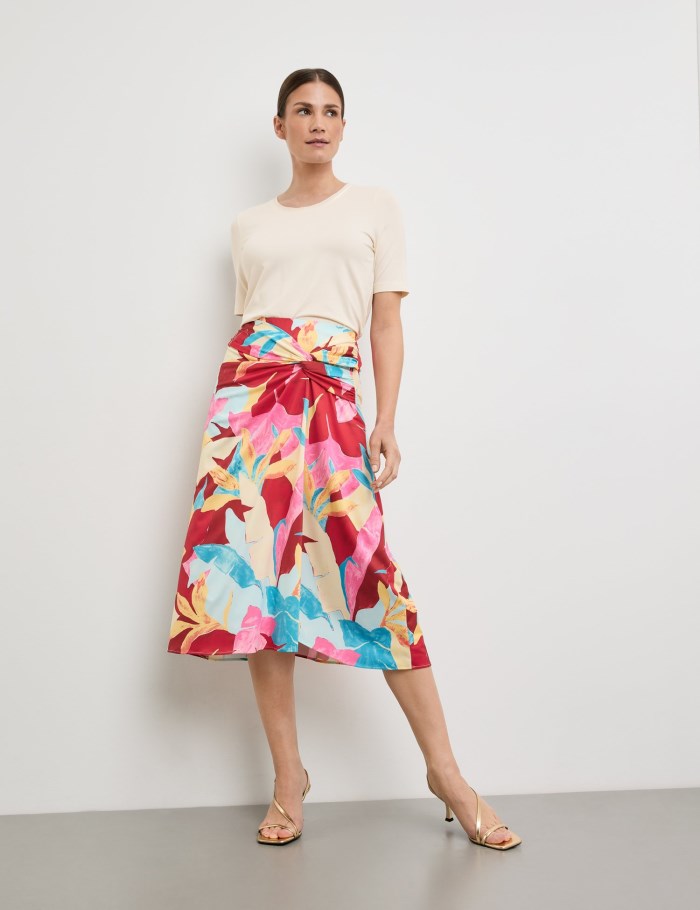 Gerry Weber Patterned skirt with a tie detail Skjørt Multicolor | ARKQ1469