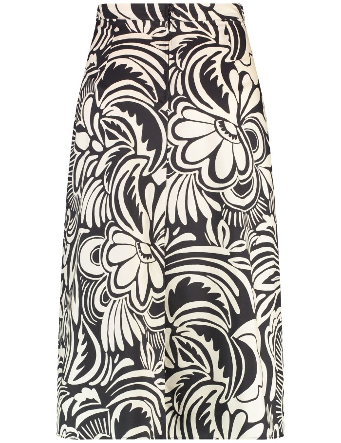 Gerry Weber Patterned skirt with slits Skjørt Svarte | JLJO0319