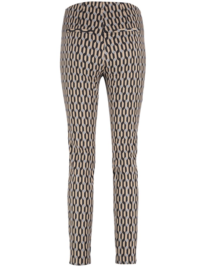 Gerry Weber Patterned stretch trousers Bukser Brune | FALJ0322