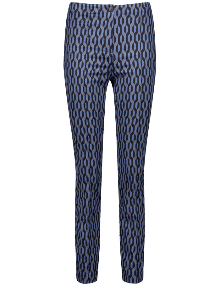 Gerry Weber Patterned stretch trousers Bukser Blå | QFKU8123