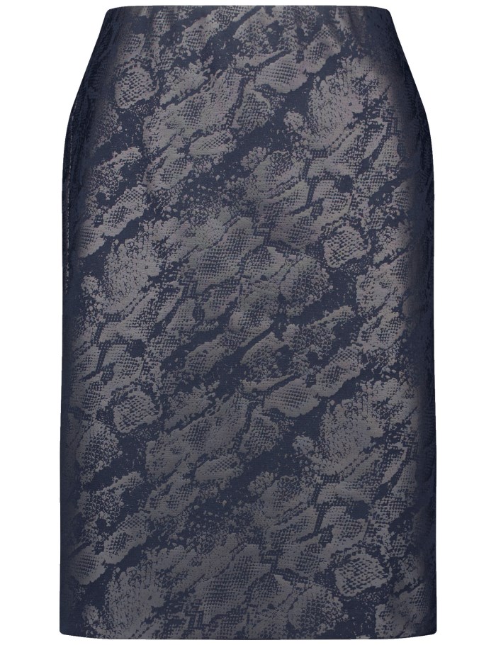 Gerry Weber Pencil skirt with a subtle snakeskin pattern Skjørt Blå | OIEI9069