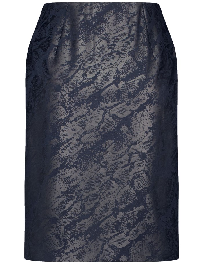 Gerry Weber Pencil skirt with a subtle snakeskin pattern Skjørt Blå | OIEI9069