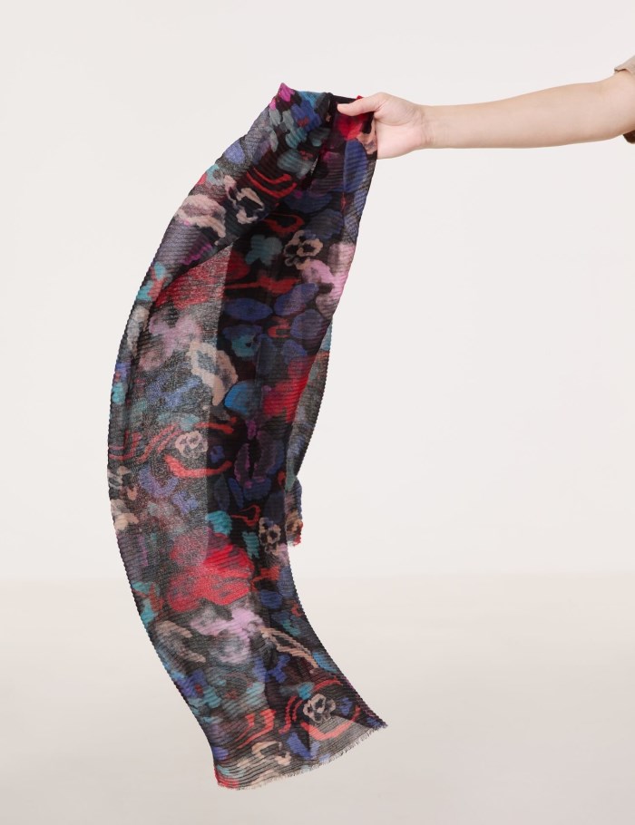 Gerry Weber Pleated scarf with a floral pattern Skjerf Multicolor | ZNGQ1082