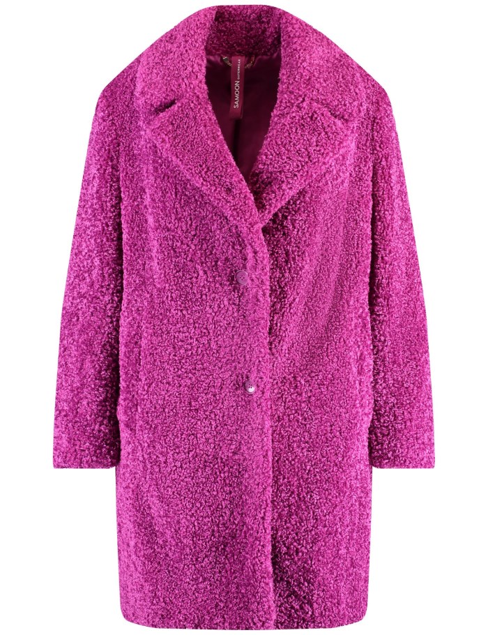 SAMOON Plush coat made of faux fur Jakker Rosa | VYLL0839