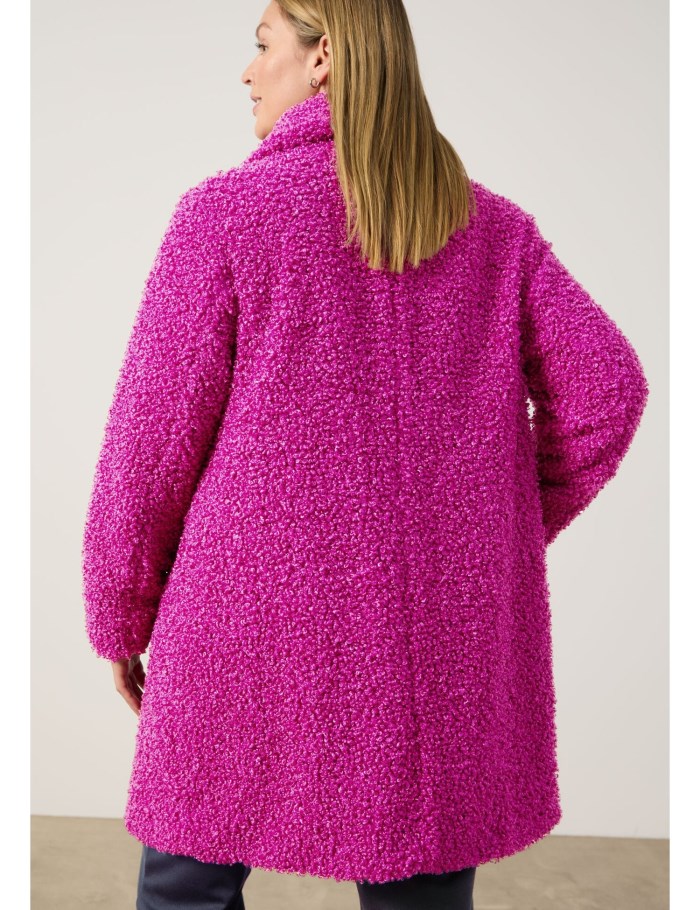 SAMOON Plush coat made of faux fur Jakker Rosa | VYLL0839