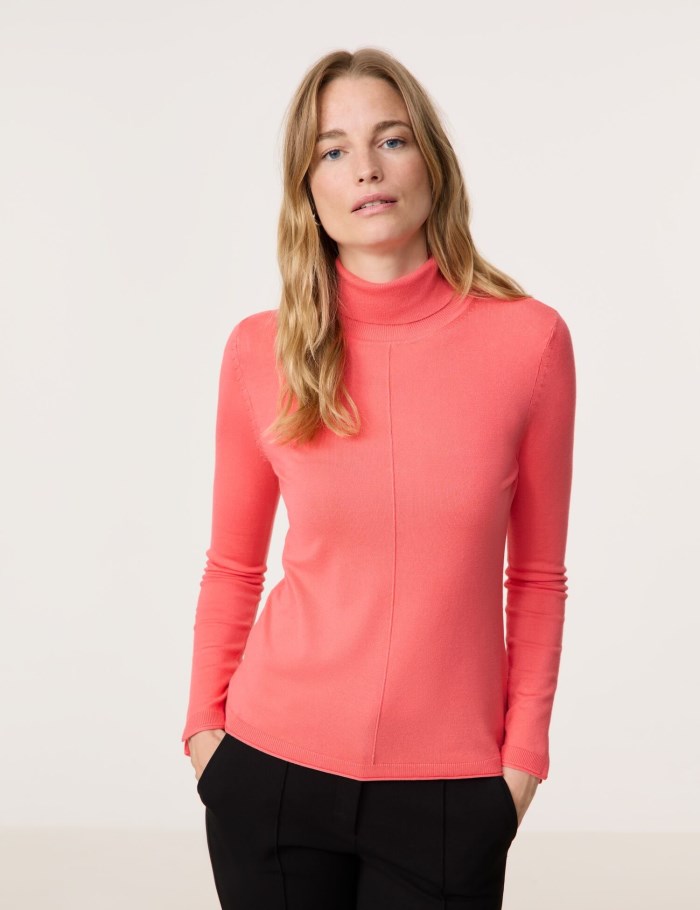 Gerry Weber Polo neck jumper with sleeve vents Strikkevarer Rød | RKSC6083