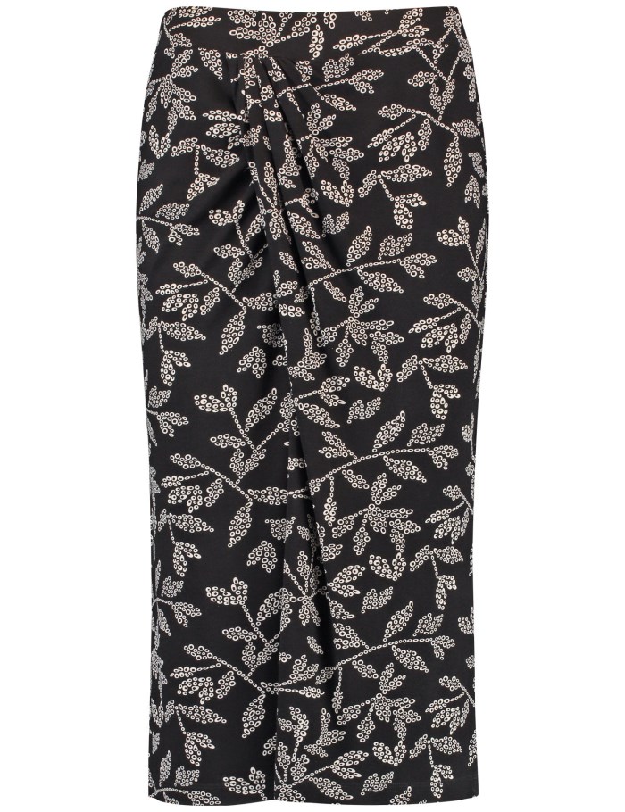 TAIFU Print skirt with a wrap detail Skjørt Svarte | TODL1304