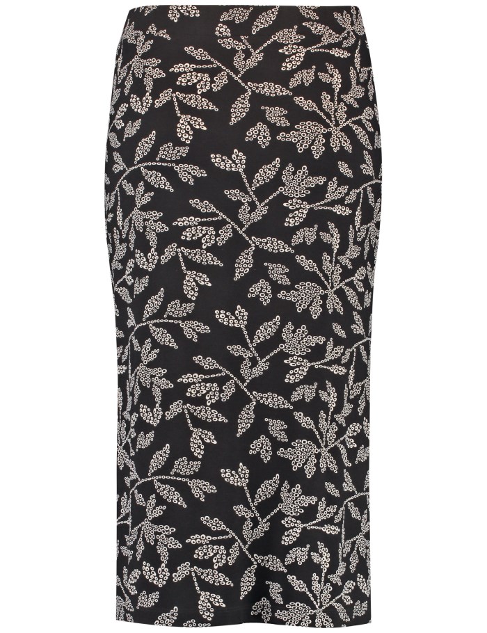 TAIFU Print skirt with a wrap detail Skjørt Svarte | TODL1304