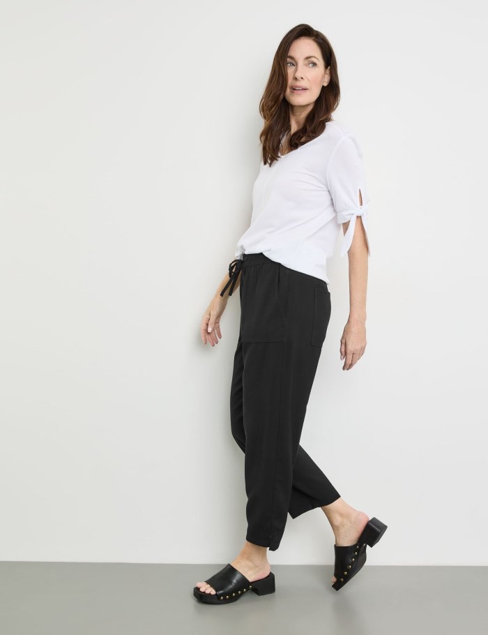 Gerry Weber Pull-on trousers KIA꞉RA RELAXED FIT Bukser Svarte | GAQD3919