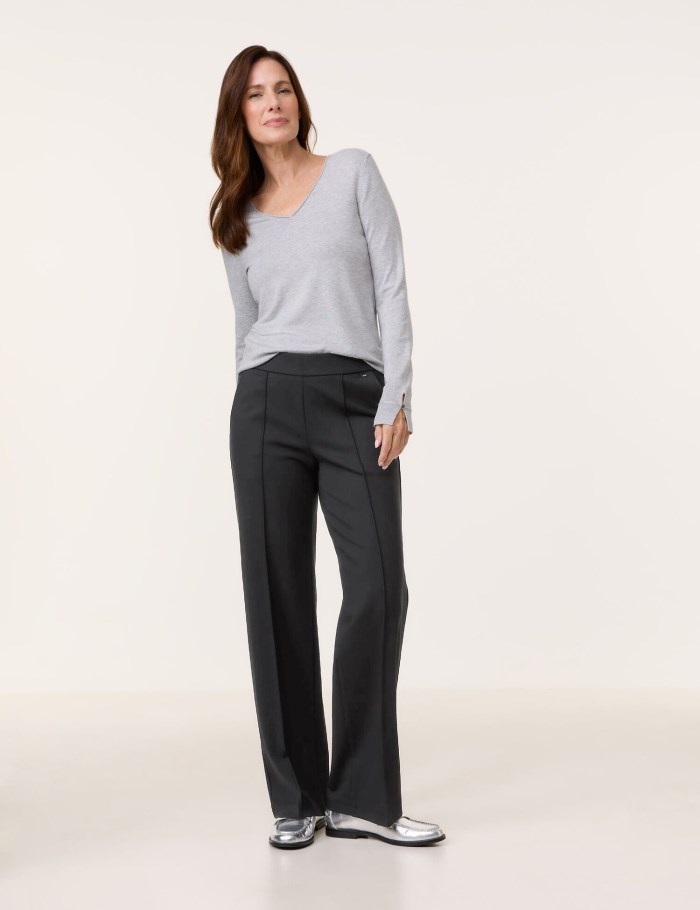 Gerry Weber Pull-on trousers MIR꞉JA WIDE LEG Bukser Svarte | YJHZ5539