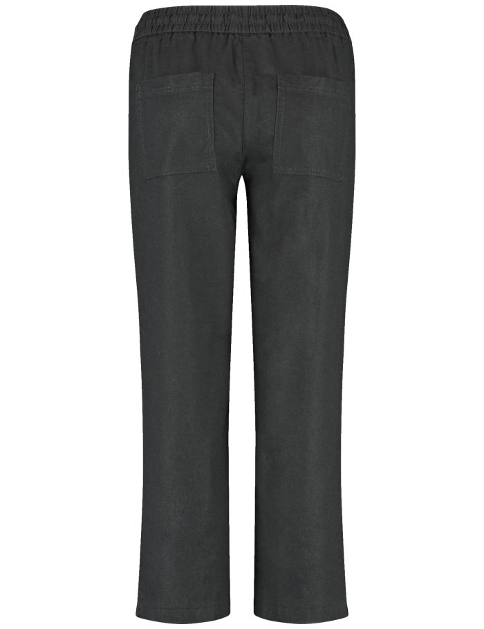 Gerry Weber Pull-on trousers made of cotton/linen, Easy Fit Bukser Svarte | GDDP5444