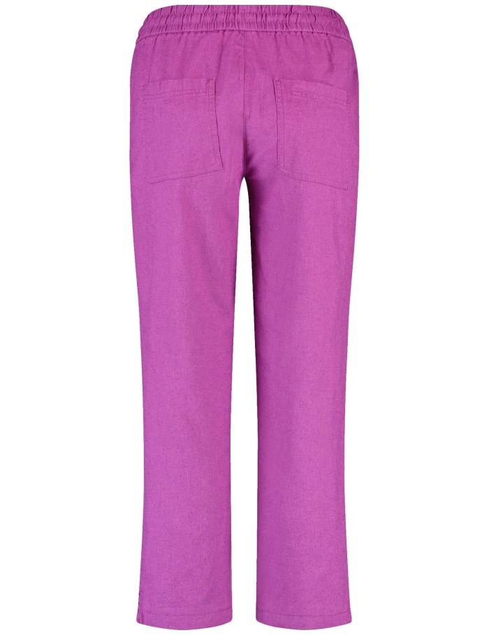 Gerry Weber Pull-on trousers made of cotton/linen, Easy Fit Bukser Rosa | RYPF7560