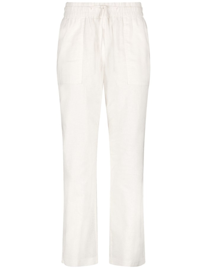 Gerry Weber Pull-on trousers made of cotton/linen, Easy Fit Bukser Hvite | ROAD9132