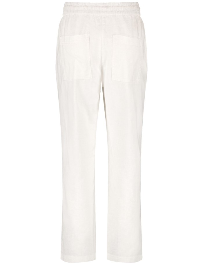 Gerry Weber Pull-on trousers made of cotton/linen, Easy Fit Bukser Hvite | ROAD9132