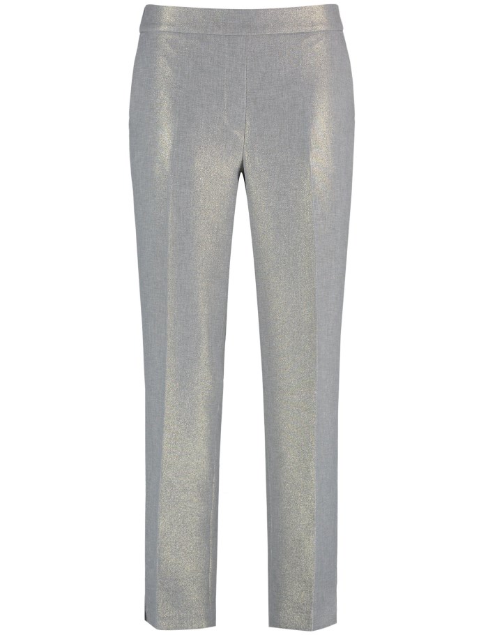 Gerry Weber Pull-on trousers with a glitter finish Bukser Grå | GUEF0774