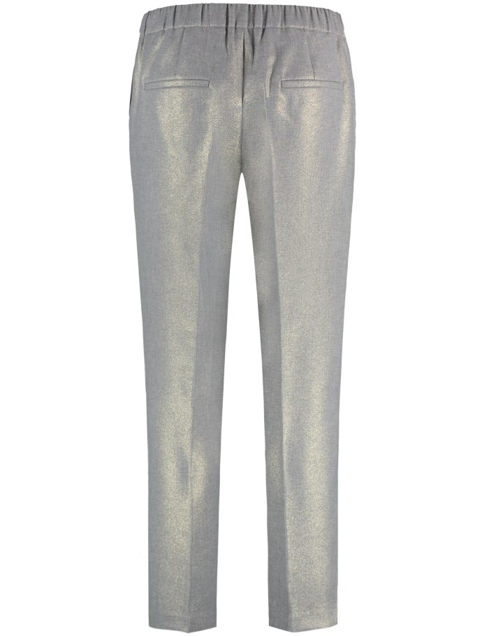 Gerry Weber Pull-on trousers with a glitter finish Bukser Grå | GUEF0774