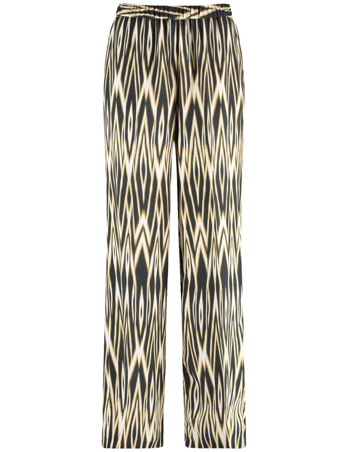 Gerry Weber Pull-on trousers with an ikat print Bukser Multicolor | BMLD9443