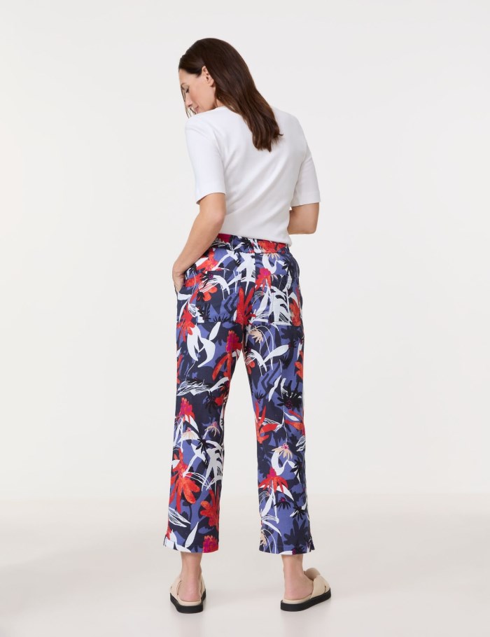 Gerry Weber Pull-on trousers with linen, Easy Fit Bukser Multicolor | HDBW2668