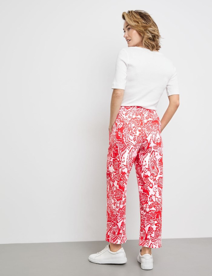 Gerry Weber Pull-on trousers with linen, Easy Fit Bukser Multicolor | XTKL5893