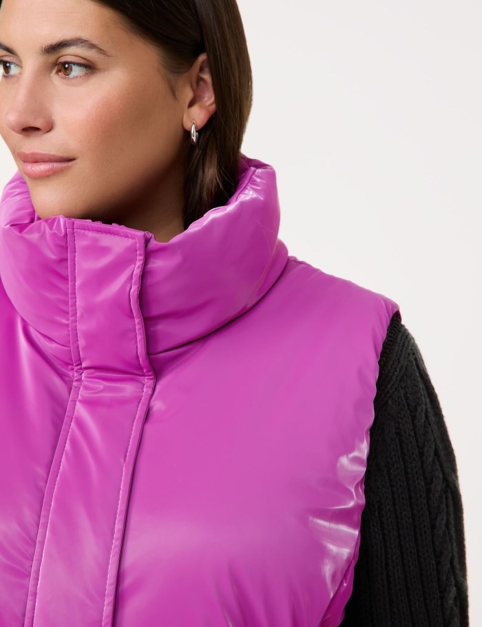 SAMOON Quilted body warmer with a shiny finish Jakker Rosa | ZCFI4785