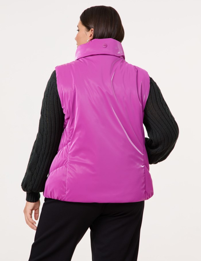 SAMOON Quilted body warmer with a shiny finish Jakker Rosa | ZCFI4785