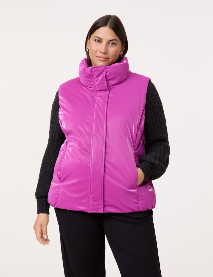 SAMOON Quilted body warmer with a shiny finish Jakker Rosa | ZCFI4785