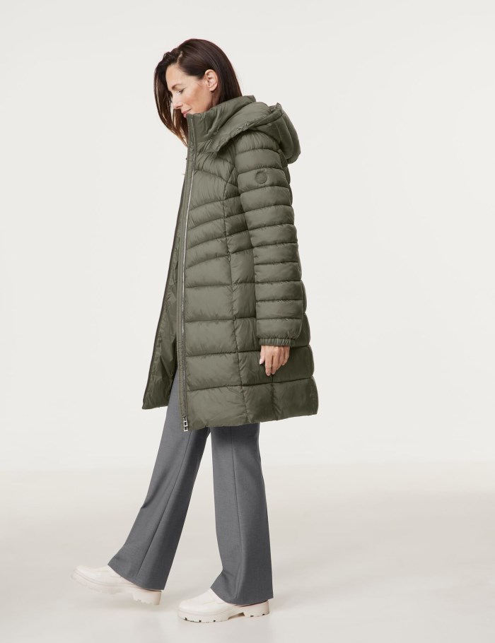 Gerry Weber Quilted coat with a detachable hood Jakker Grønn | TMIF6729