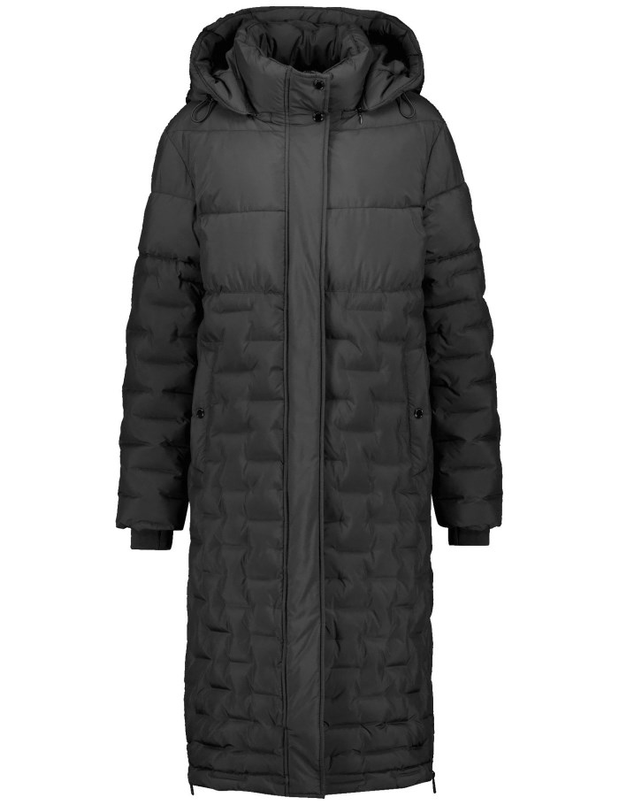 Gerry Weber Quilted coat with side zips Jakker Svarte | DZMK2266