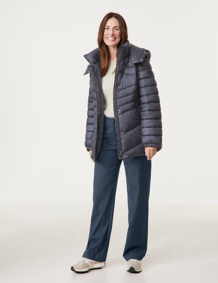 Gerry Weber Quilted jacket with a detachable hood Jakker Blå | LRIZ2110