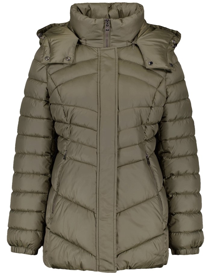 Gerry Weber Quilted jacket with a detachable hood Jakker Grønn | BQXE3429