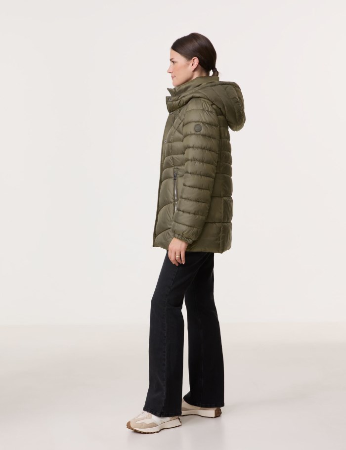 Gerry Weber Quilted jacket with a detachable hood Jakker Grønn | BQXE3429