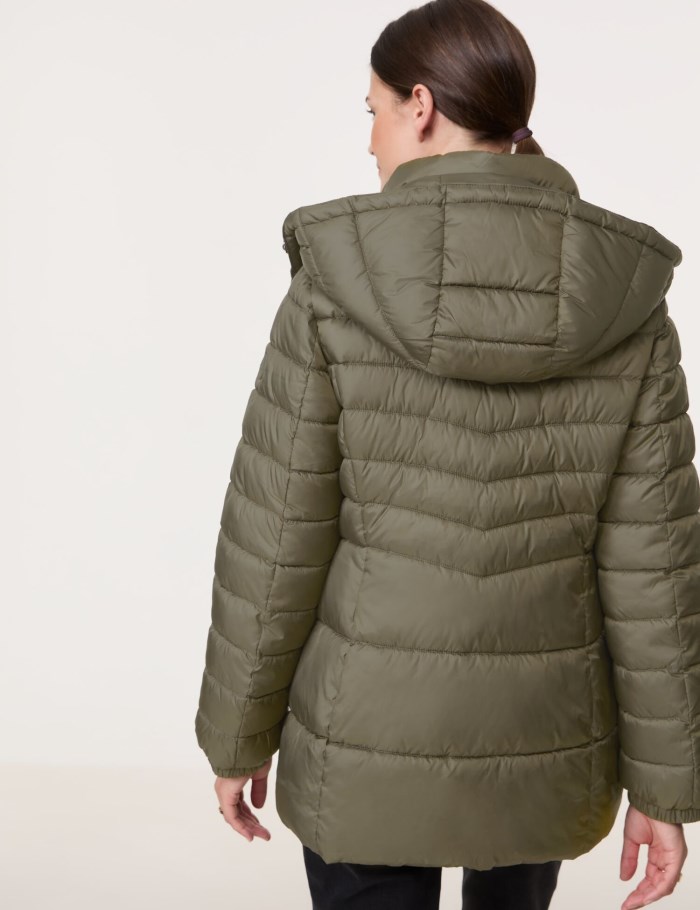 Gerry Weber Quilted jacket with a detachable hood Jakker Grønn | BQXE3429