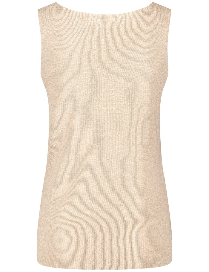 Gerry Weber Rib knit top T-skjorte Beige | WDRM5533