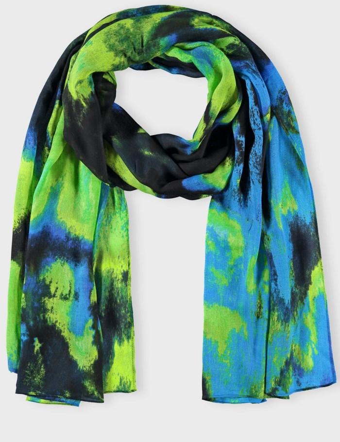 TAIFU Scarf with an abstract print Skjerf Grønn | PCCI4101