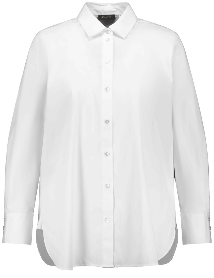 SAMOON Shirt blouse with a button placket on the back Bluse Hvite | LKOF0260