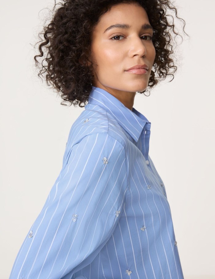 Gerry Weber Shirt blouse with embellishment Bluse Blå | VLCX9440