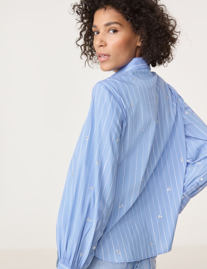 Gerry Weber Shirt blouse with embellishment Bluse Blå | VLCX9440