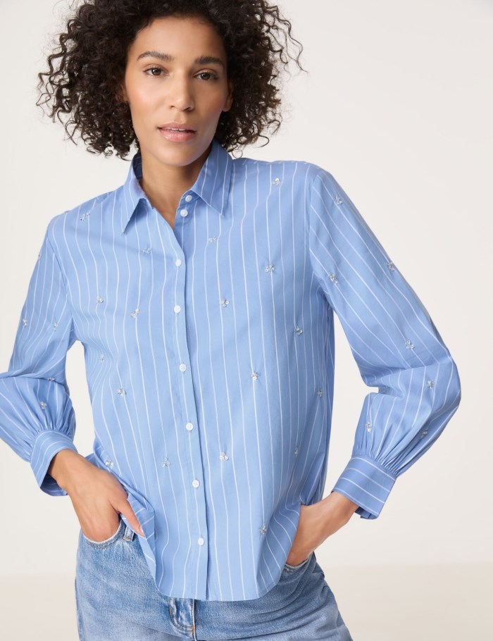 Gerry Weber Shirt blouse with embellishment Bluse Blå | VLCX9440